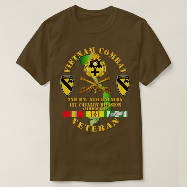 Camiseta Veterano de la caballería de guerra de Vietnam con (Diseño del anverso)