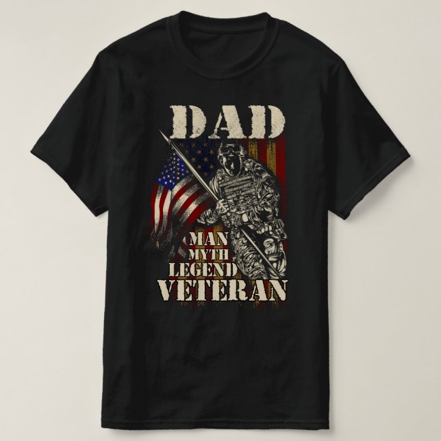 Camiseta veterano de la leyenda del mito del padre (Diseño del anverso)
