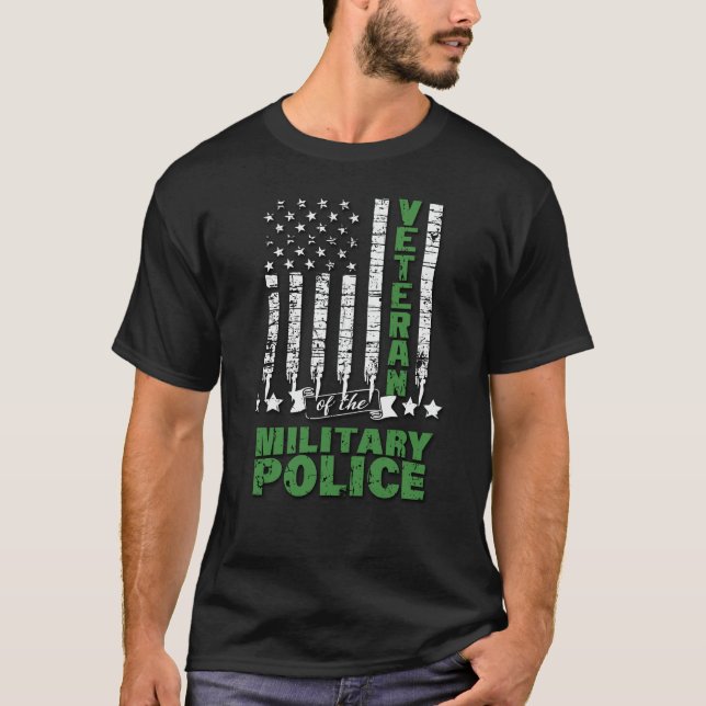 Camiseta Veterano De La Policía Militar - Bandera De Los Es (Anverso)