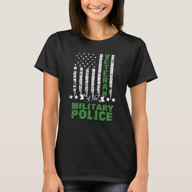 Camiseta Veterano De La Policía Militar - Bandera De Los Es (Anverso)
