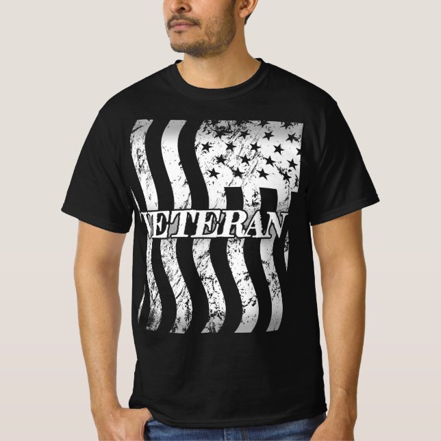 Camiseta Veterano de los EE.UU. - vertical de cosecha blanc (Anverso)