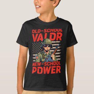 Camiseta Veterano de Soldado Militar Valor de Vieja Escuela