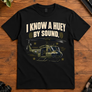 Camiseta Veterano de Vietnam Conozco un Huey por el Sonido