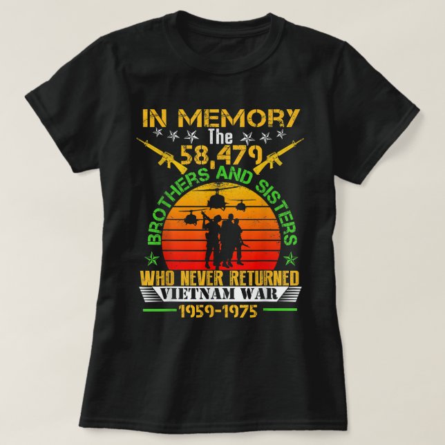 Camiseta Veterano De Vietnam En Memoria Del Regalo De La Gu (Diseño del anverso)