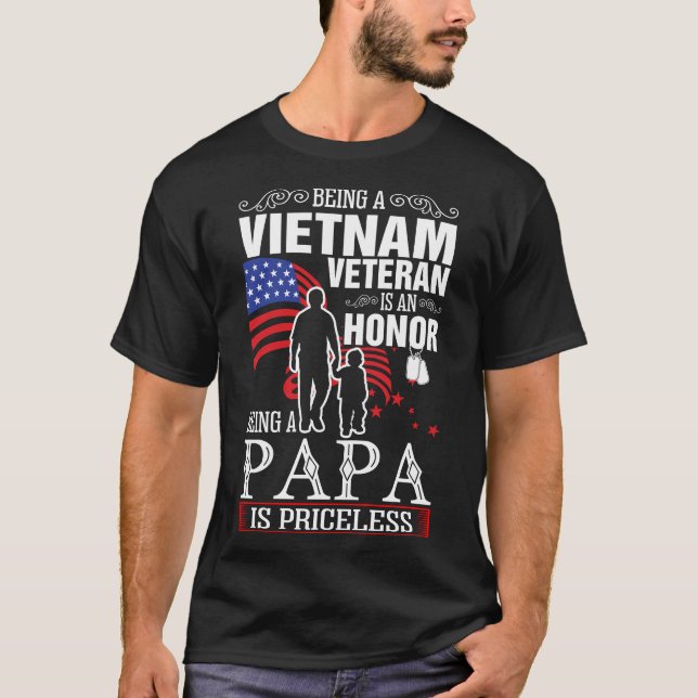 Camiseta Veterano de Vietnam Papa Tshirt (Anverso)