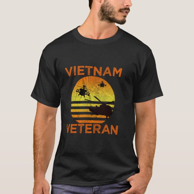 Camiseta Veterano de Vietnam, T-Helicopter Air Assau (Anverso)