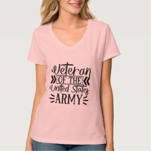 Camiseta Veterano del ejército femenino con el orgulloso V-