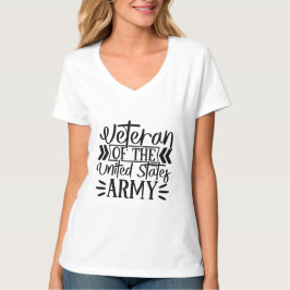 Camiseta Veterano del ejército femenino con el orgulloso V-