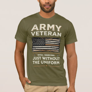 Camiseta Veterano del ejército sigue sirviendo, sin uniform