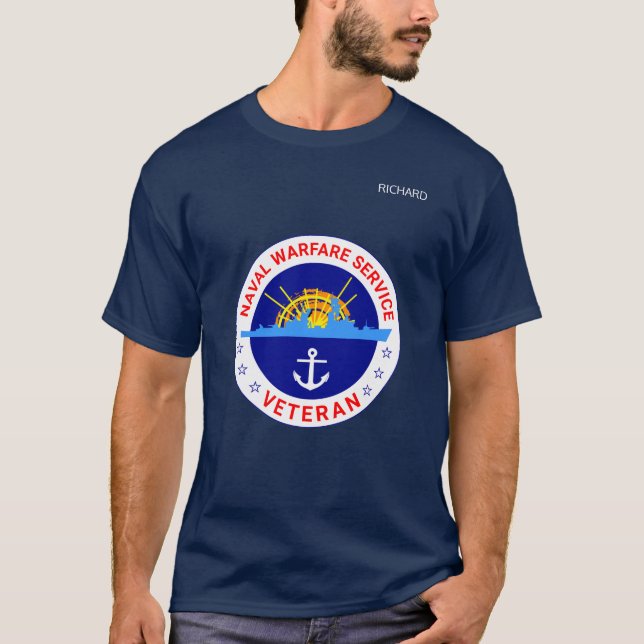 Camiseta Veterano del servicio de guerra naval elegante (Anverso)