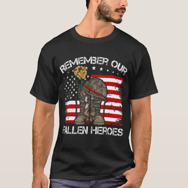 Camiseta Veterano Día Diciendo Cita Recuerden A Nuestro Hér (Anverso)