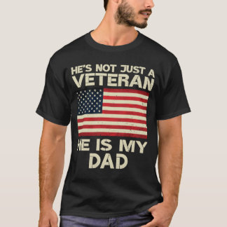 Camiseta VETERANO Es mi DAD La bandera estadounidense Veter