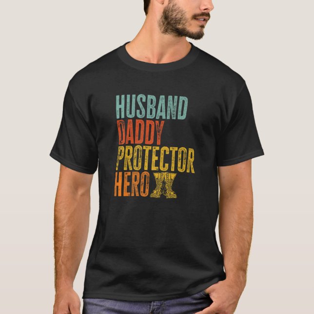 Camiseta Veterano esposo de los Estados Unidos, héroe prote (Anverso)