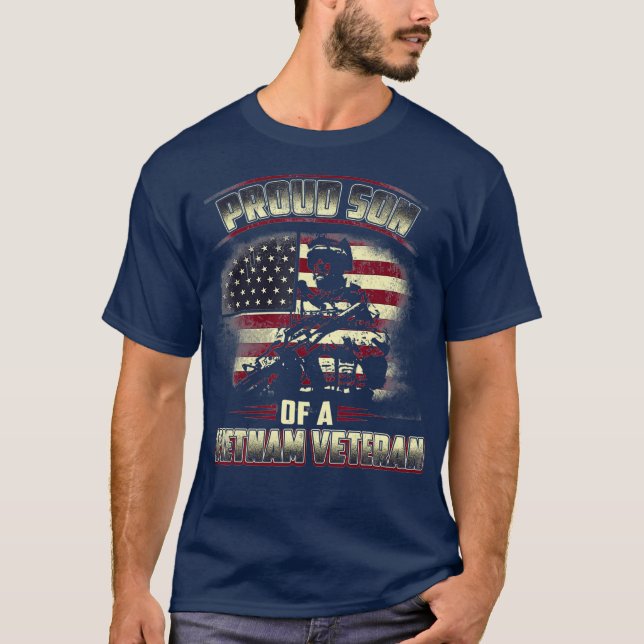 Camiseta Veterano Estadounidense Orgulloso Hijo De Un Veter (Anverso)