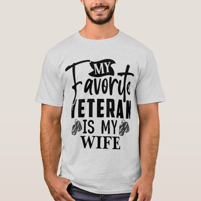Camiseta Veterano favorito es mi esposa orgulloso esposo mi (Anverso)
