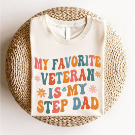 Camiseta Veterano favorito es mi paso papá Retro Groovy Whi
