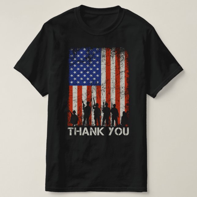 Camiseta veterano gracias día de veteranos de la bandera es (Diseño del anverso)