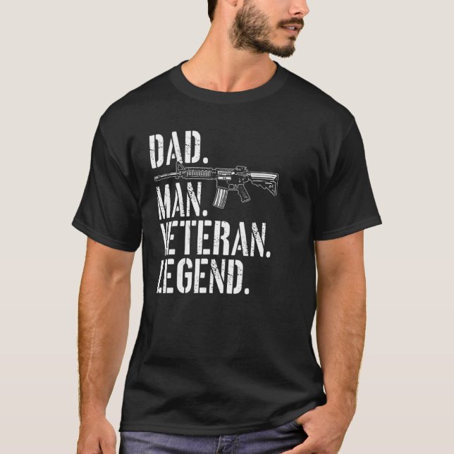 Camiseta Veterano hombre de padre veterano de derechos de a (Anverso)