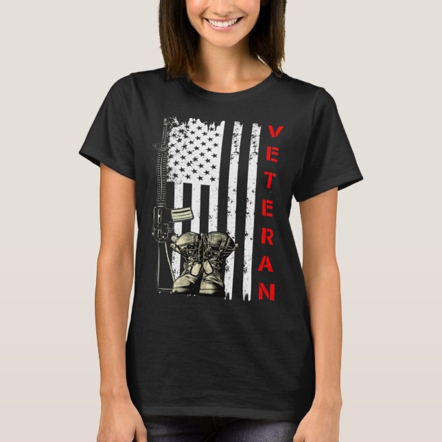 Camiseta Veterano juego de la bandera de los Estados Unidos (Anverso)