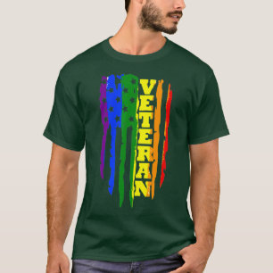 Camiseta Veterano LGB Orgullo gay Arcoiris Bandera Estadoun