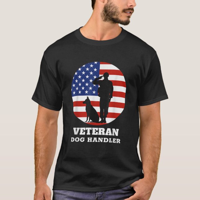 Camiseta Veterano Manejador de Perro K9 T Shirt (Anverso)