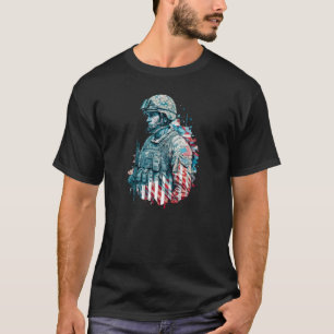 Camiseta Veterano militar bandera patriótica estadounidense