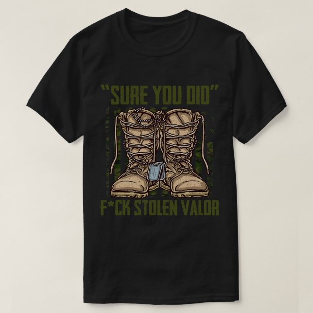 Camiseta Veterano militar orgulloso de Valor Camo contra ro (Diseño del anverso)