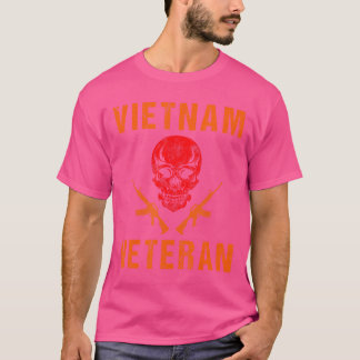 Camiseta Veterano naranja Vietnam - Calavera Y Pistolas