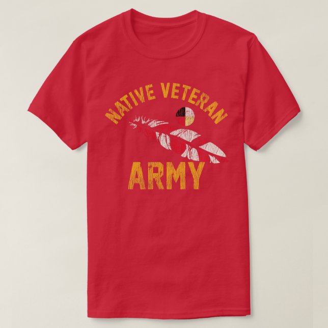 Camiseta Veterano nativo americano de Vietnam de larga mang (Diseño del anverso)