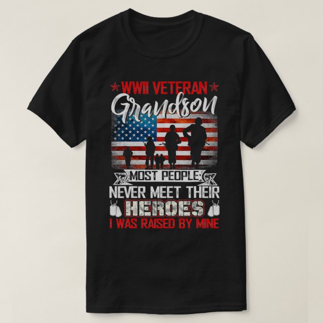 Camiseta Veterano nieto de la Segunda Guerra Mundial, la ma (Diseño del anverso)