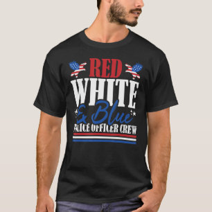 Camiseta Veterano Oficial de Policía de Bandera Roja Blanca