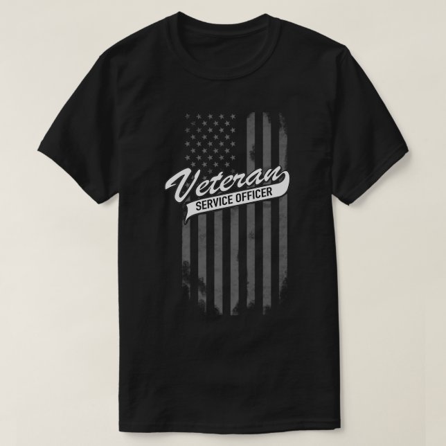 Camiseta Veterano Oficial de Servicio con Bandera de Estado (Diseño del anverso)
