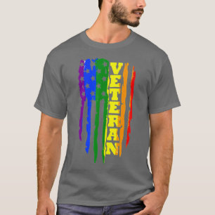 Camiseta Veterano Orgullo Gay LGBT Ejército de la bandera a