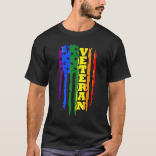 Camiseta Veterano Orgullo Gay LGBT Ejército de la bandera a