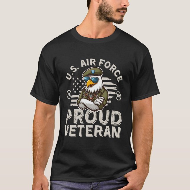 Camiseta Veterano orgulloso de la Fuerza Aérea de Estados U (Anverso)