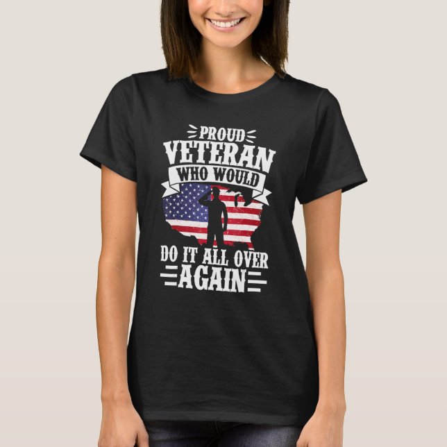 Camiseta Veterano Orgulloso Que Lo Hace De Nuevo Patriot Ve (Anverso)