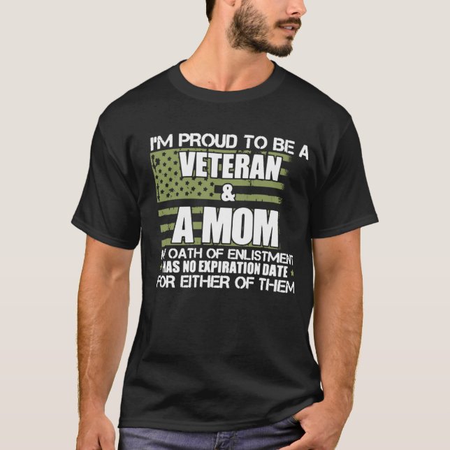 CAMISETA VETERANO ORGULLOSO Y UNA MAMÁ (Anverso)
