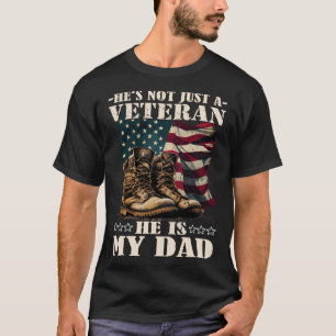 Camiseta Veterano Padre Patriótico Soldado y Bandera Americ