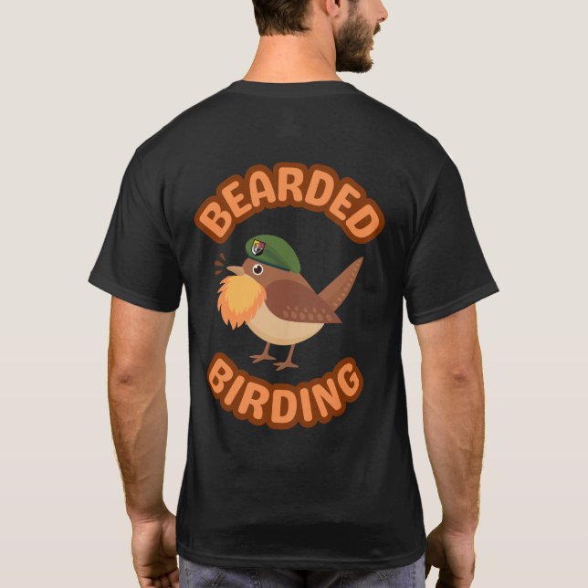 Camiseta Veterano pájaro con barba verde de Beret (Reverso)