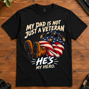 Camiseta Veterano Papá Mi Papá No Es Solo Un Héroe Veterano