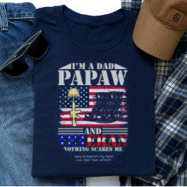 Camiseta Veterano Papá Papaw Nada Me Da Miedo Personalizabl