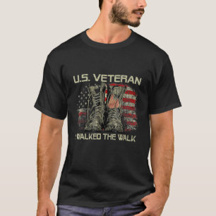 Camiseta Veterano Patriótico Estadounidense Que Caminé Por 