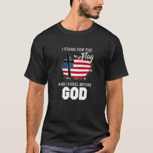 Camiseta Veterano Patriótico Stand 4 American Flag & God Me