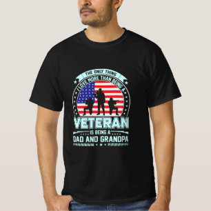 Camiseta Veterano siendo papá y abuelo Día de los Veteranos