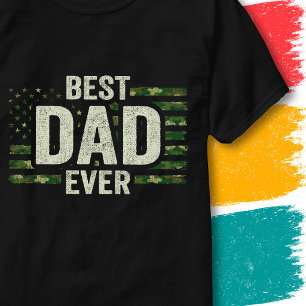 Camiseta Veterano Soldado Militar Papá Camuflaje Mejor Papá