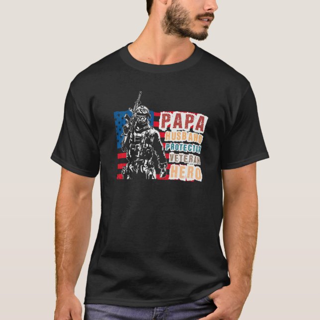 Camiseta Veterano soldado retirado protector de marido de p (Anverso)