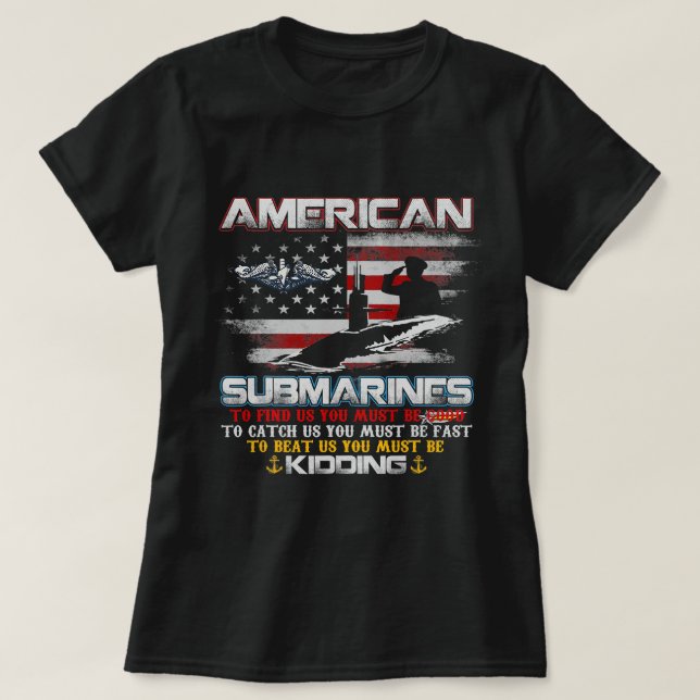 Camiseta Veterano submarino estadounidense submarino marino (Diseño del anverso)