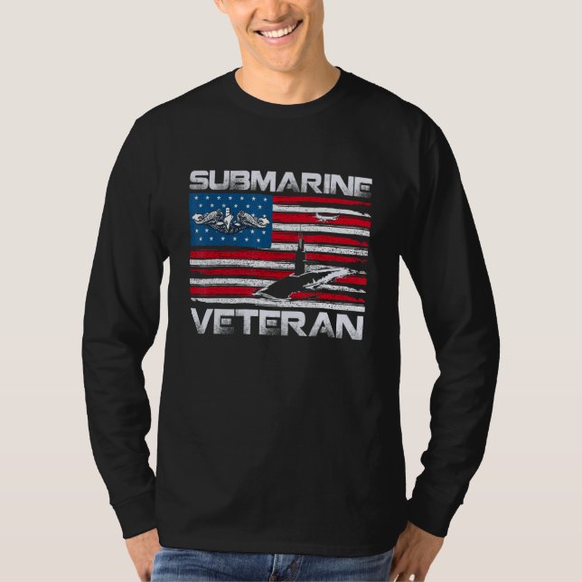 Camiseta Veterano submarino Servicio silencioso Vet de band (Anverso)