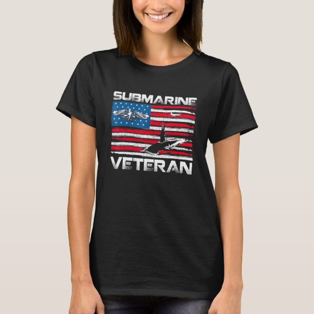 Camiseta Veterano submarino Servicio silencioso Vet de band (Anverso)