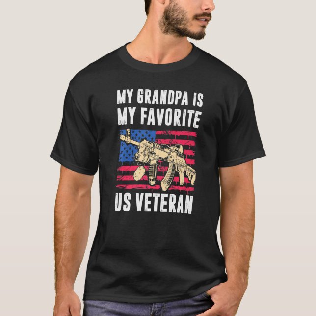 Camiseta Veterano veterano de la bandera norteamericana en  (Anverso)